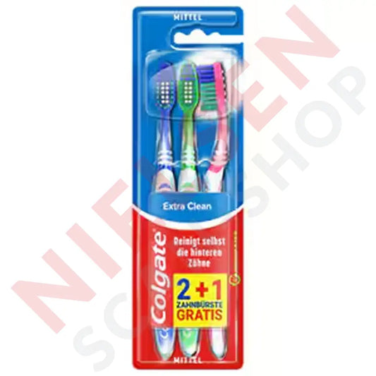 Colgate Extra Clean Toothbrush Medium 2 + 1 Husholdning & Hygien