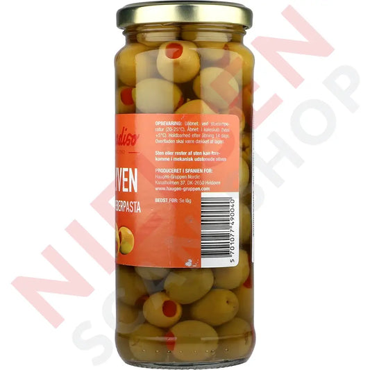 Paradiso Spanske Manzanilla Oliven Med Peberpasta Slik & Dagligvarer