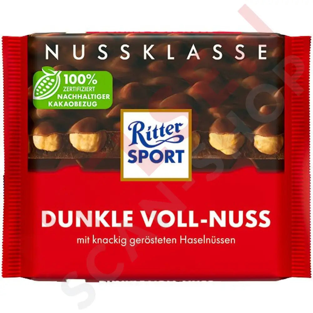 Ritter Sport Schokolade Nussklasse Dunkle Voll-Nuss 100g - AllSpirits