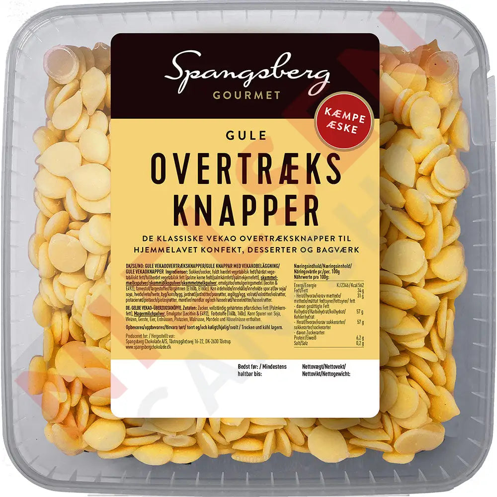 Spangsberg Gule Overtræksknapper Slik & Dagligvarer