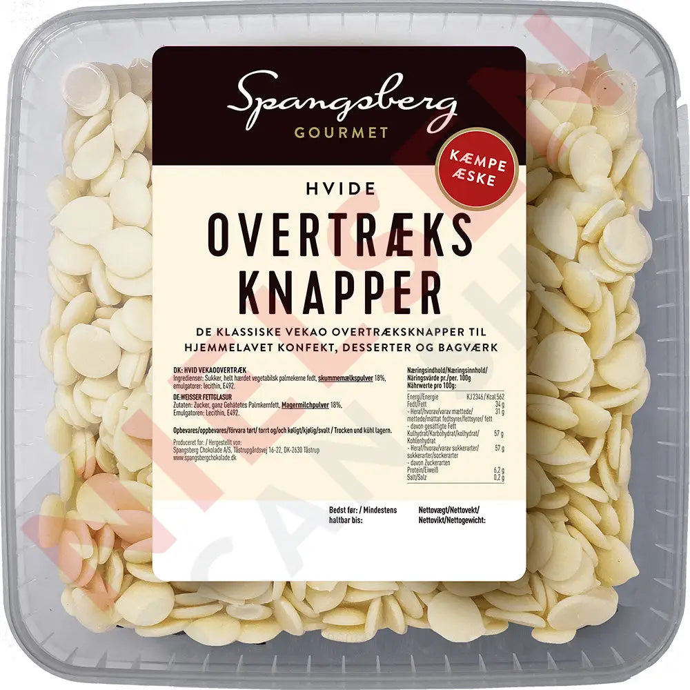 Spangsberg Hvide Overtræksknapper Slik & Dagligvarer