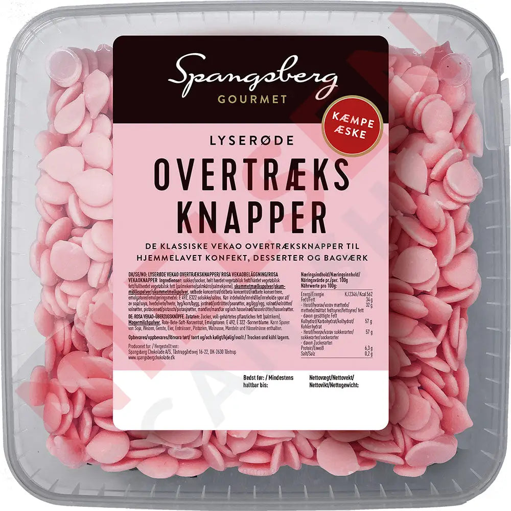 Spangsberg Lyserøde Overtræksknapper Slik & Dagligvarer