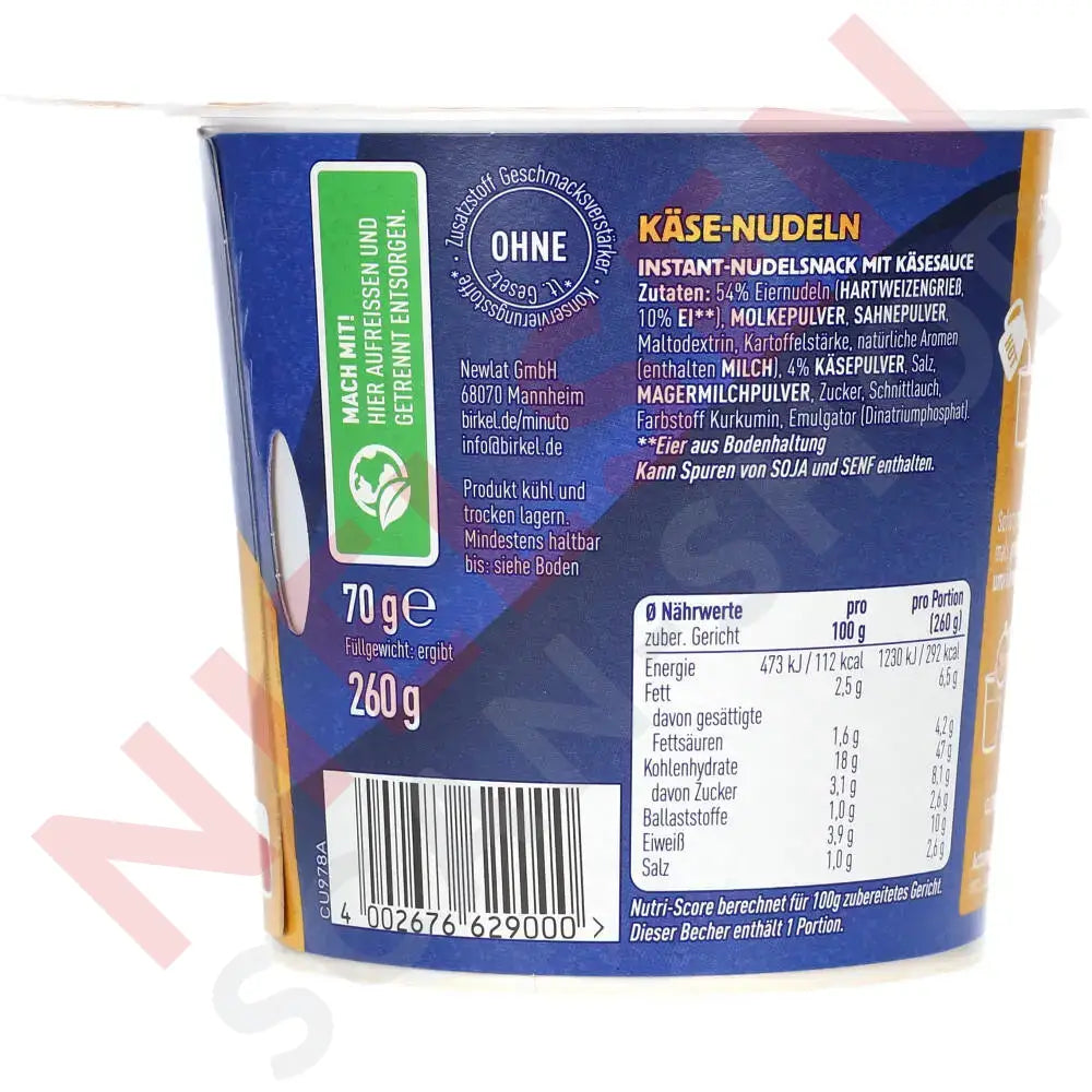 Birkel Minuto Käse-Nudeltopf 70G Slik & Dagligvarer
