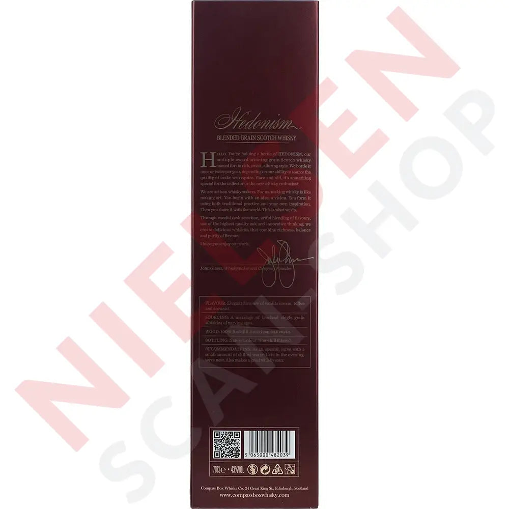 Compass Box Hedonism Spiritus