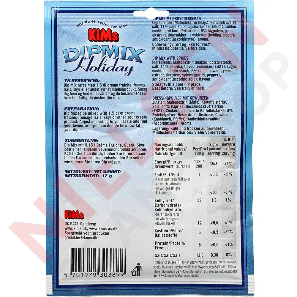 Kims Dipmix Holiday Slik & Dagligvarer