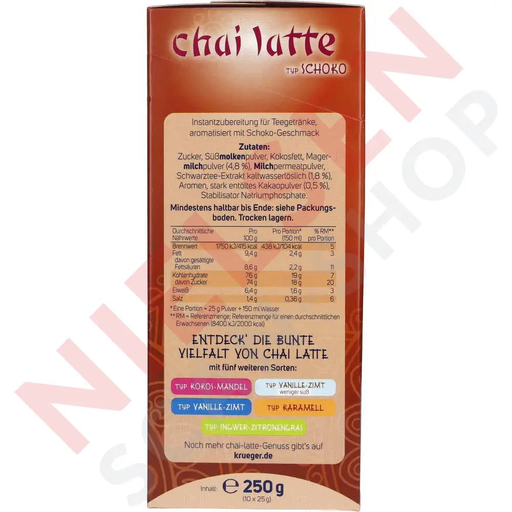 Krüger Chai Latte Schoko 250G Slik & Dagligvarer