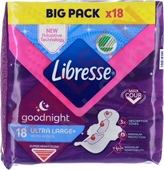 Libresse Maxi Night Ultra Large + Wing Bigpack Husholdning & Hygien