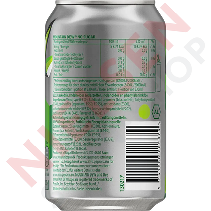 Mountain Dew Zero Sugar Softdrinks & Energydrinks