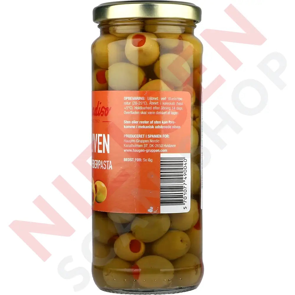 Paradiso Spanske Manzanilla Oliven Med Peberpasta Slik & Dagligvarer