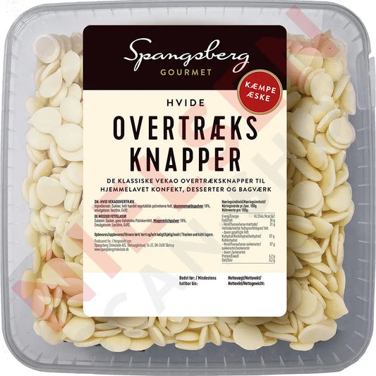 Spangsberg Hvide Overtræksknapper Slik & Dagligvarer