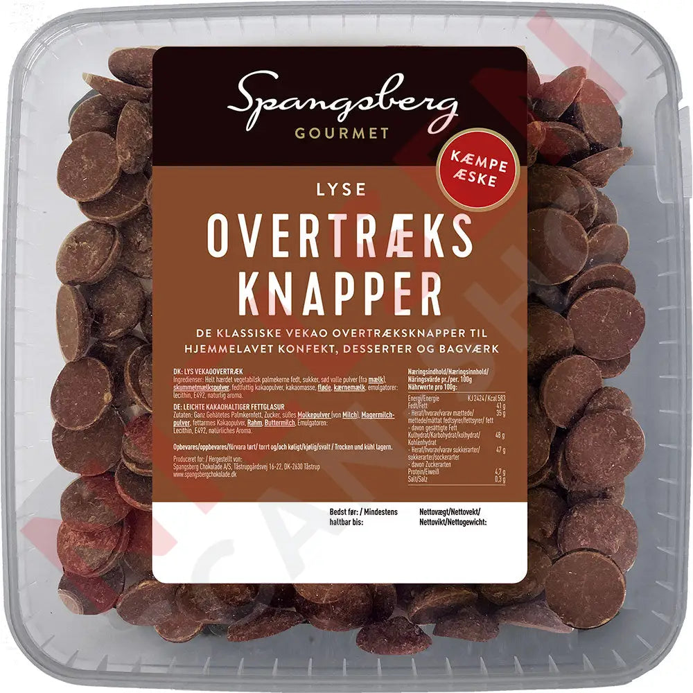 Spangsberg Lyse Overtræksknapper Slik & Dagligvarer
