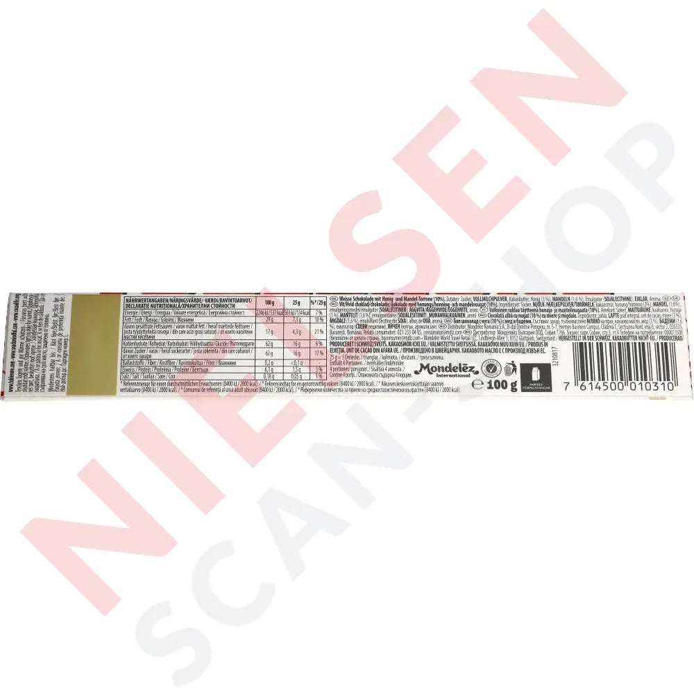 Toblerone White 100G Slik & Dagligvarer